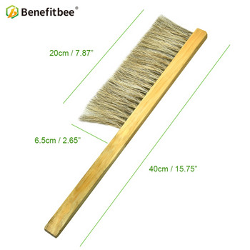 Benefitbee Μελισσοκομικά Εργαλεία Wood Bee Sweep Brush Two Rows Horsetail Hair New Bee Brushes Μελισσοκομικός εξοπλισμός για τη μελισσοκομία