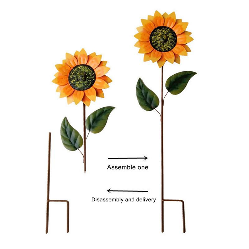 Kalto geležies vėjo malūno kiemo lauko besisukantis kuolas saulėgrąžų vėjo suktukas sodo kiemo statulos dekoravimui metalo meno papuošalai