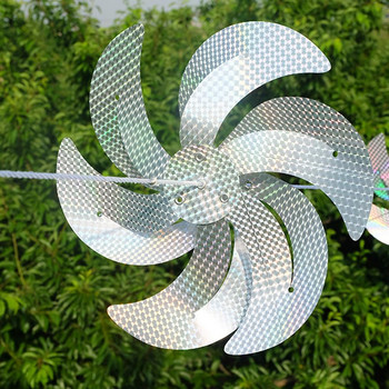 Anti Bird Laser Windmill Bird Repeller Windmill Silver Pinwheels Reflective Bird Scare Deterrent Driving Windmill String