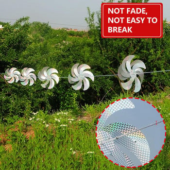 Anti Bird Laser Windmill Bird Repeller Windmill Silver Pinwheels Reflective Bird Scare Deterrent Driving Windmill String