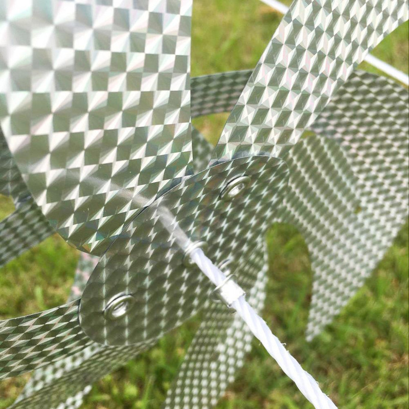 Laserový odpudzovač vtákov proti vtákom, veterný mlyn, strieborné veterníky, reflexný odpudzovač vtákov, šnúrka na odpudzovanie vtákov