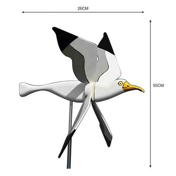 Cute Seagul Whirligig Windmill Ornaments Flying Bird Series Windmill Wind Grinders For Garden Decor Stakes Wind Spinners Decor
