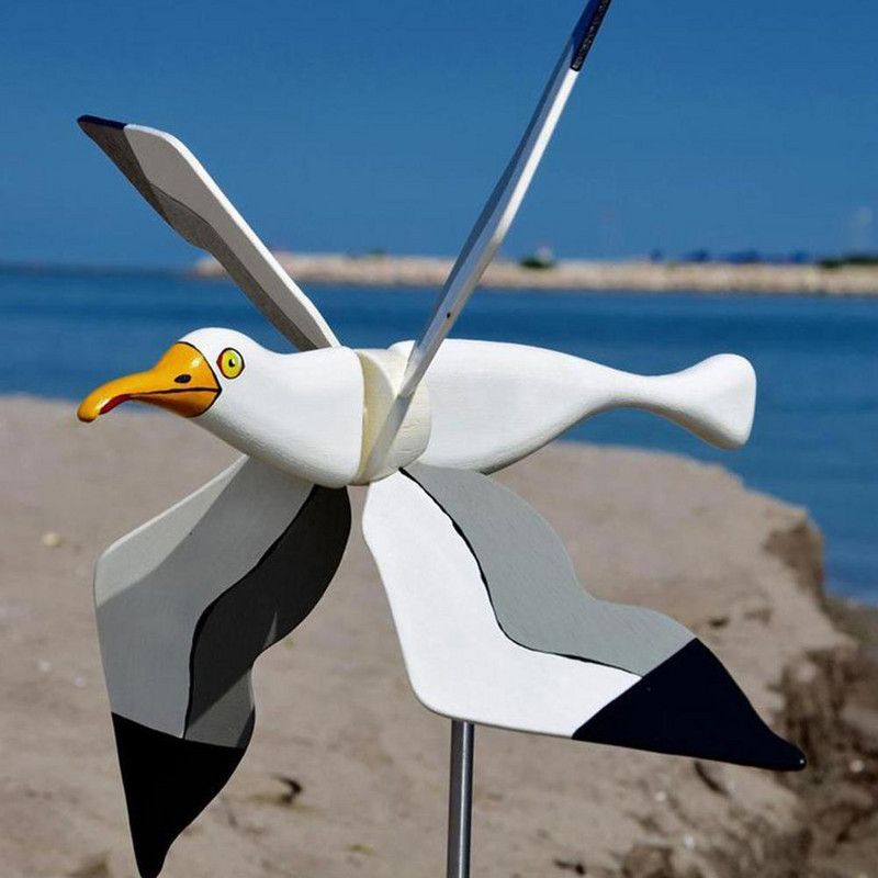 Roztomilé ozdoby na veterný mlyn Seagull Whirligig Lietajúci vták Séria veterných mlynov Veterné mlyny na záhradnú dekoráciu Kolíky Veterné rotačné ozdoby