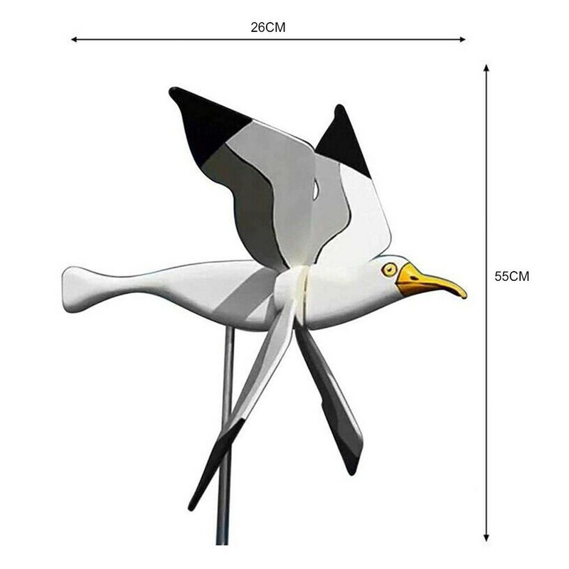 Roztomilé ozdoby na veterný mlyn Seagull Whirligig Lietajúci vták Séria veterných mlynov Veterné mlyny na záhradnú dekoráciu Kolíky Veterné rotačné ozdoby