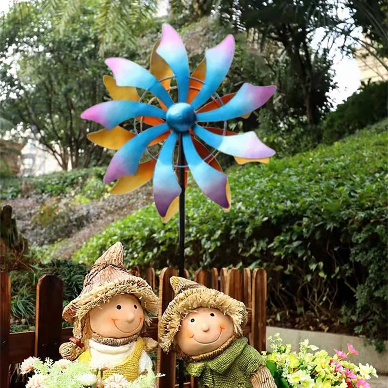 360 stupňov záhradný kovový veterný vrták, kovový otočný klasický veterný vrták na terasu, trávnik, vonkajšiu záhradu, trávnik