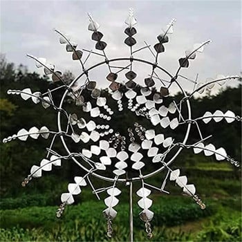 Winwheels Windmill Spring Wind Spinner Catcher Turbine Patio Garden Decoration Външни джуджета Осцилиращ показалец Аксесоари