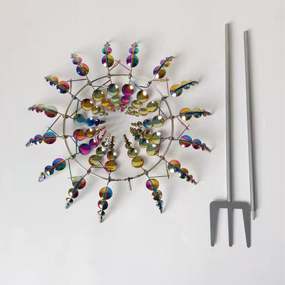 Vonkajšia magická kovová veterná mlynská rotačná socha, kreatívne záhradníctvo, vonkajšia záhradná dekorácia, veterný mlyn, nádvorie, trávnik