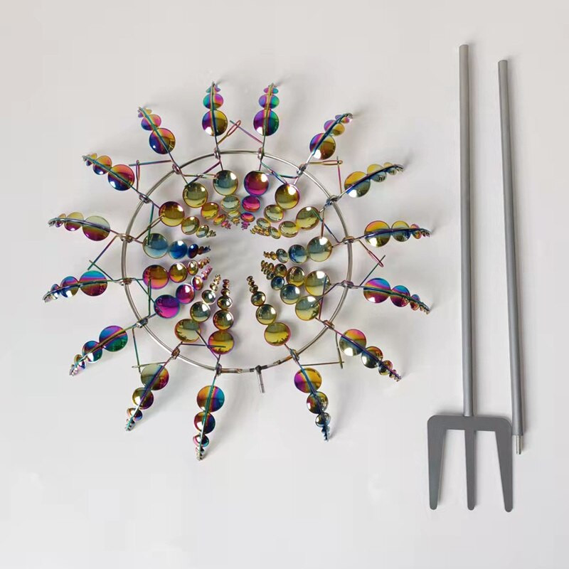 Vonkajšia magická kovová veterná mlynská rotačná socha, kreatívne záhradníctvo, vonkajšia záhradná dekorácia, veterný mlyn, nádvorie, trávnik