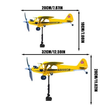 Διακόσμηση κήπου Piper J3 Cub Airplane Weathervane εξωτερικού χώρου κήπου αεροσκάφους Weather Vane Plug Decor Wind Spinners Roof Plug-in