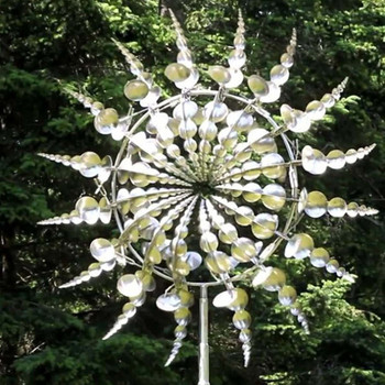 Уникални вълшебни метални скулптури на вятърни мелници, движещи се с вятъра Вятърни въртящи се тревни площи за градинска декорация на открито