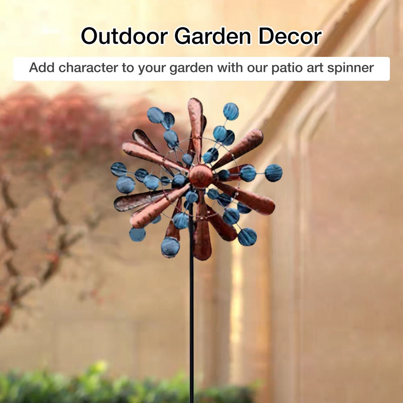 Záhradná veterná rotácia, kovový veterný mlyn, otočný o 360 stupňov, kinetický veterný rotačný ...