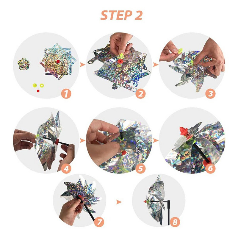 10 tk lindude tõrjuv tiibratas, lindudevastane tuuleveski, sädelev linnutõrjevahend.