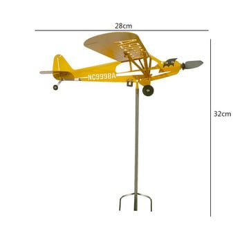Метален флюгер на самолета Части от неръждаема стомана Тест за посоката на вятъра Декорация на домашната градина Декорация на балкона Поле Подарък за деца