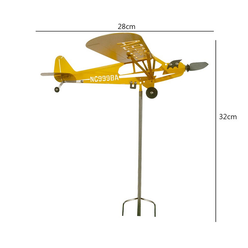 Metalinės orlaivio vėtrungės nerūdijančio plieno dalys Vėjo krypties bandymas Namų sodo dekoras Balkono lauko dekoras Dovana vaikams