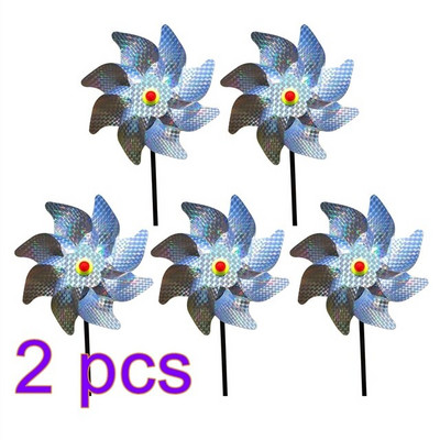 10 vnt / rinkinys Paukščius atbaidantis, atspindintis paukščių baidyklės vėjo malūnas, lauko vėjo energijos gaudyklės, kiemo kiemo kiemas, sodo dekoravimas.