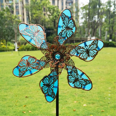 Helendav liblikas tuuleveski metallist tuulevurr aiahoovi meisterdamiseks kaunistusteks välikaunistuseks tuuleveski Jardin