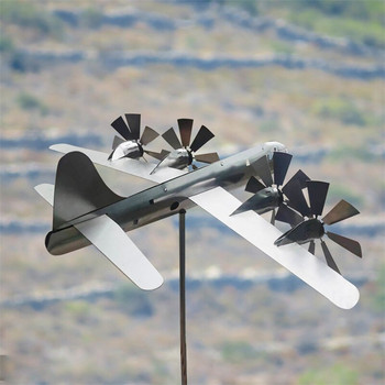 Super Fortress Aircraft Wind Spinne Metal Airplane 3D Cool Ανεμόμυλος Στολίδι Εξωτερικού Κήπου Διακόσμηση βεράντας κήπου Γλυπτό