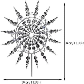 Вълшебна вятърна мелница Външна градинска декорация Спинър за градина и зеленчукова лепенка Метална вятърна мелница Ферма Уловители на декор на открито