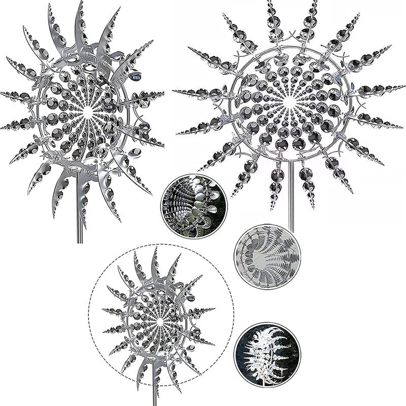 Magiškas vėjo malūno lauko sodo dekoravimo suktukas, skirtas sodo ir daržovių pleistrų metaliniams vėjo malūnų ūkio lauko dekoro gaudytojams