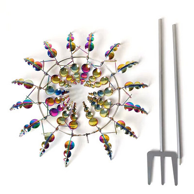 Lauko unikalus stebuklingas metalinis geležinis vėjo malūnas Besisukantis vėjo suktukas Vėjo kolektorius Kiemo kiemelis Vejos sodo puošmena