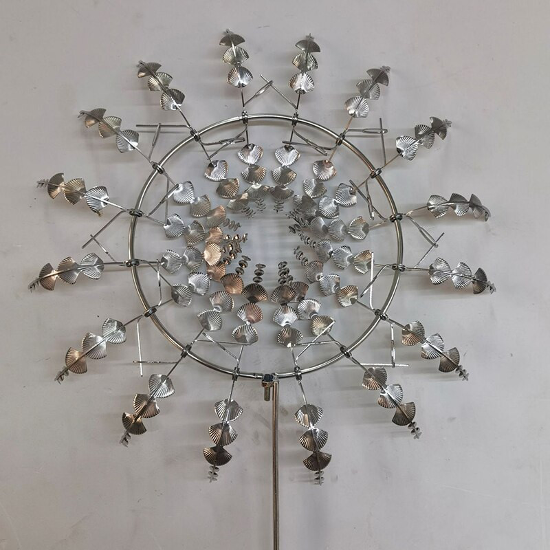 Nový unikátny magický kovový veterný mlyn, vonkajšie veterné rotačné vrtule, zberače vetra, nádvorie, terasa, trávnik, záhrada, dekorácia, vonkajšia/vnútorná