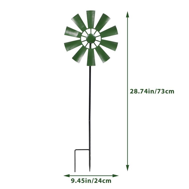 Iron Art szélmalom kerti talajon betétes szélkerék kültéri forgó szélmalom forgó szélmalom talaj betétes szélmalom dekor