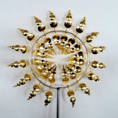 Naujas unikalus ir stebuklingas metalinis vėjo malūnas 3D vėjo varoma kinetinė skulptūra vejos metalo vėjo saulės spintelės kiemo ir sodo dekoras