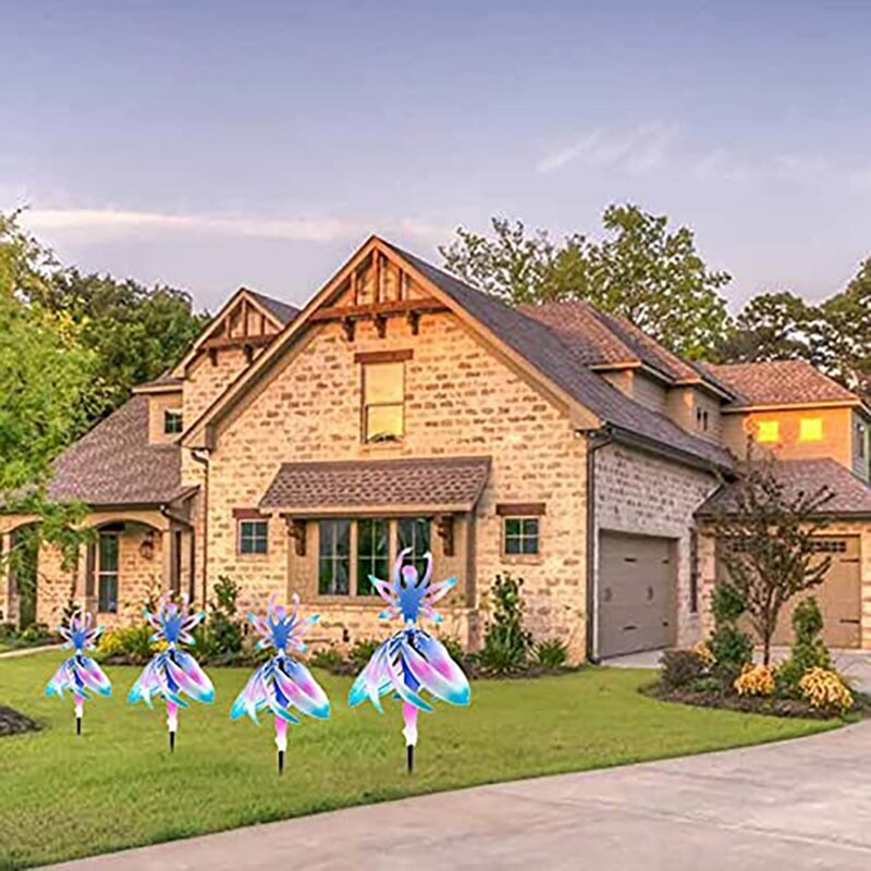 Rozprávková balerína Veterná rotujúca zvonkohra, meniaca sa farba baletu, točiaca sa dievčina, otáčajúca sa paluba do záhrady, dekoratívne zvonkohry