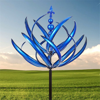 Уникална магическа вятърна мелница, метална Harlow Wind Spinner Rotator Iron Wind Collector, двор, декоративен кол, градинска декорация на открито