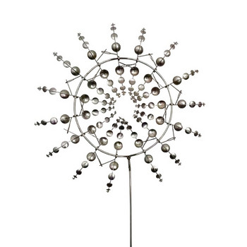 Δημιουργικός μοναδικός μεταλλικός ανεμόμυλος με γεωμετρικό μοτίβο Wind Spinner Catcher Kinetic Chimes με στολίδι Διακόσμηση βεράντας κήπου