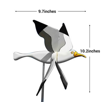Νέα χαριτωμένα Seagul Whirligig Windmill Ornaments Flying Bird Series Windmill Wind Grinders For Garden Decor Stakes Wind Spinners