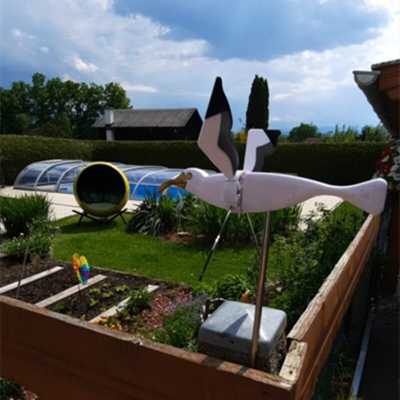 Nové roztomilé ozdoby na veterný mlyn Seagull Whirligig, lietajúci vták, séria veterných mlynov, veterné mlyny na záhradnú dekoráciu, kolíky, veterné rotačné vrtule.