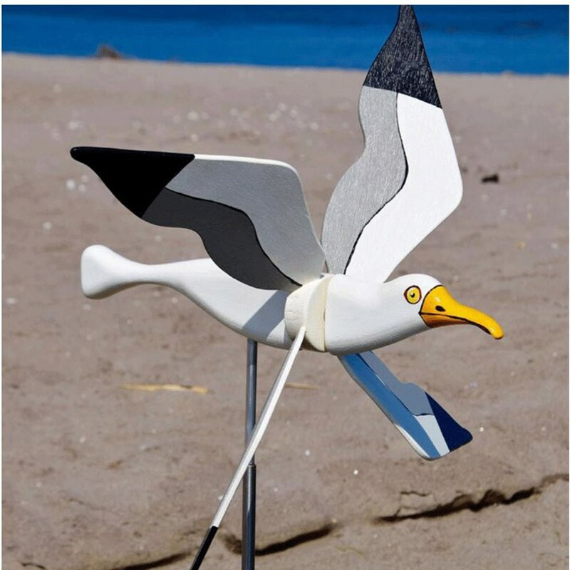 Nové roztomilé ozdoby na veterný mlyn Seagull Whirligig, lietajúci vták, séria veterných mlynov, veterné mlyny na záhradnú dekoráciu, kolíky, veterné rotačné vrtule.