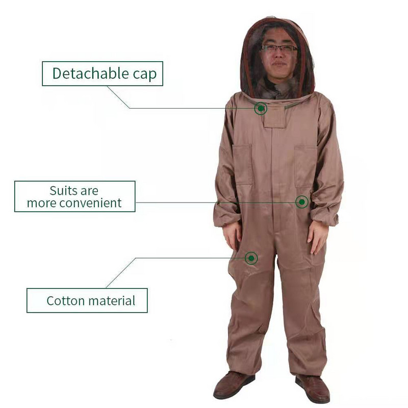 Bitininkų drabužiai, apsaugantys nuo bičių kandžiojimo šydas, gaubtas tinklinė kepurė Nailonas, profesionalus bitininkystei skirtas apsauginis kostiumas visam kūnui