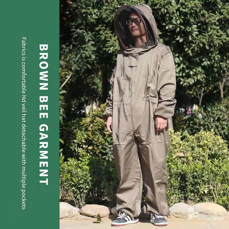 Bitininkų drabužiai, apsaugantys nuo bičių kandžiojimo šydas, gaubtas tinklinė kepurė Nailonas, profesionalus bitininkystei skirtas apsauginis kostiumas visam kūnui