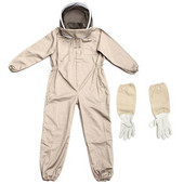 Včelársky polybavlnený ochranný odev proti včelám, celotelový včelársky oblek, farmársky unisex bezpečnostný odev, rukavice, závoj, kapucňa, včelína