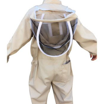 Пчеларски поли-памучен защитен от пчели защитно облекло Пчеларски костюм за цялото тяло Ферма Унисекс защитно облекло Ръкавица Воал Качулка Пчелин