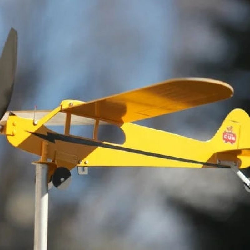 3D Piper J3 Cub vėjo suktukas metalinis lėktuvas vėtrungė lauko stogas vėjo krypties indikatorius vėtrungės sodo dekoras