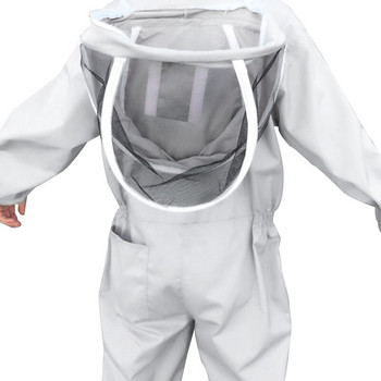 Защитно облекло за пчеларство Защитна шапка с воал Пълно тяло Анти-пчелен костюм Сиамски космически костюм Професионален пчелар Инструмент за отглеждане на пчели