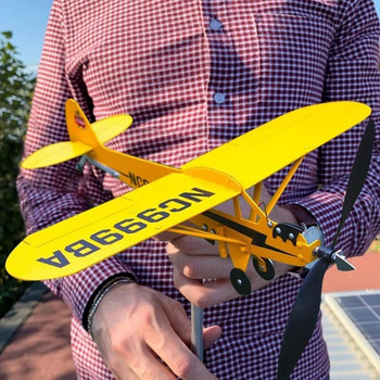 Μεταλλικό αεροπλάνο Weathervane 3D Piper J3 Cub Wind Spinner Plane Εξωτερική οροφή Ένδειξη κατεύθυνσης ανέμου Windmill Home Garden Decor