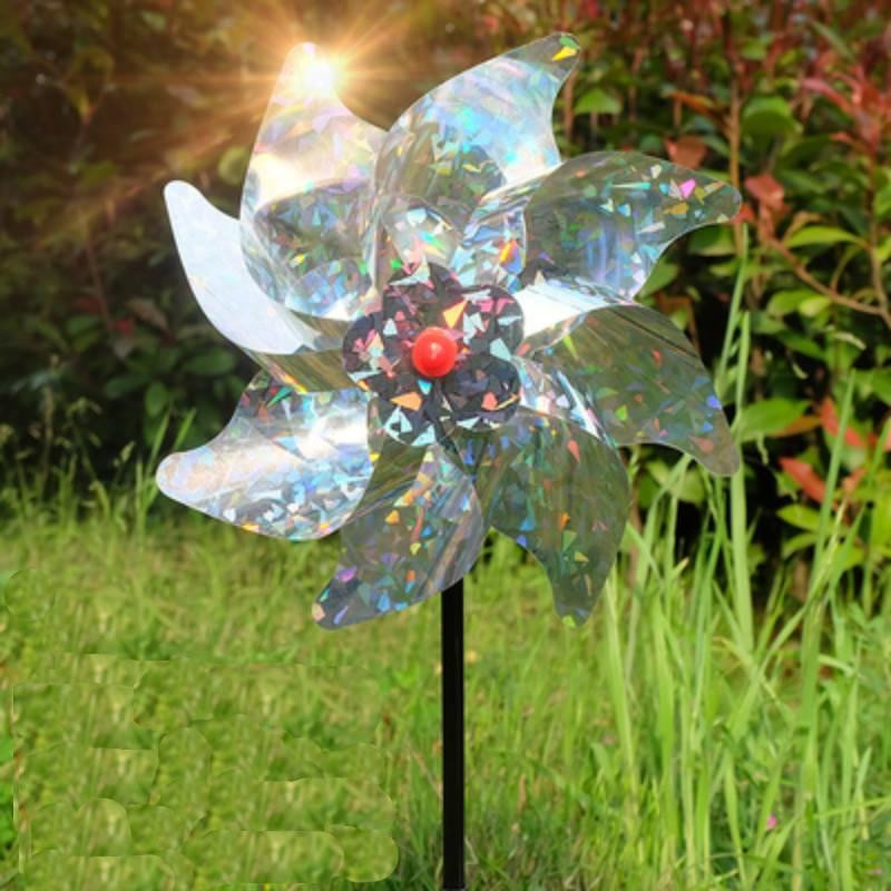 10 ks odpudzovačov vtákov, trblietavé laserové veterníky, reflexné trblietavé odpudzovače vtákov, veterný mlyn, záhradné rastliny, kvetinové záhrady, trávnik
