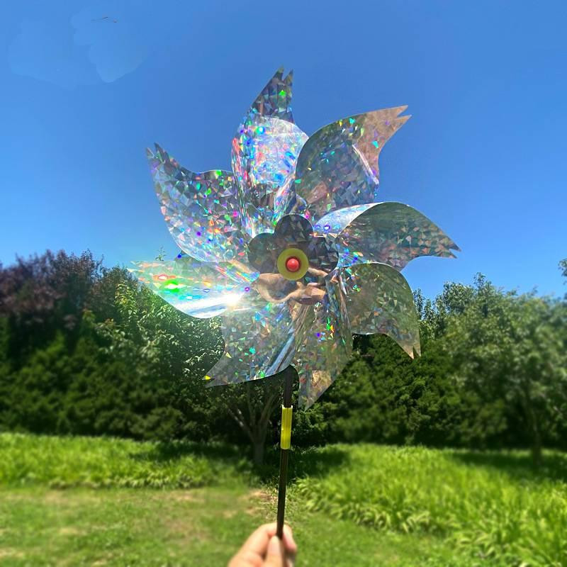 10 ks odpudzovačov vtákov, trblietavé laserové veterníky, reflexné trblietavé odpudzovače vtákov, veterný mlyn, záhradné rastliny, kvetinové záhrady, trávnik