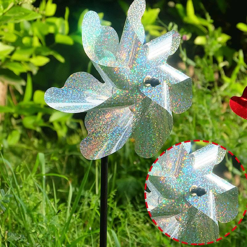 10 ks odpudzovačov vtákov, trblietavé laserové veterníky, reflexné trblietavé odpudzovače vtákov, veterný mlyn, záhradné rastliny, kvetinové záhrady, trávnik