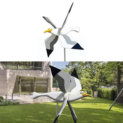 Új aranyos Seagul kerti szélmalom díszek Flying Bird sorozat Szélmalom széldarálók kerti dekorációhoz Stakes szélpörgető N9U4