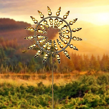 Μοναδική Wind Powered Kinetic Windmill Metal Magical Sculpture Spinner Διακόσμηση κήπου Εξωτερική διακόσμηση αυλής