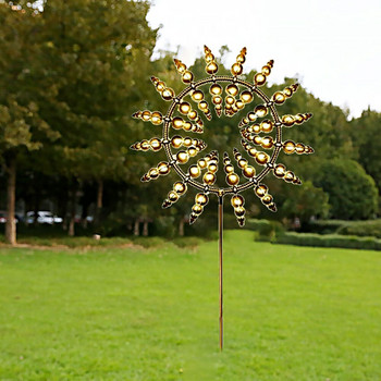 Μοναδική Wind Powered Kinetic Windmill Metal Magical Sculpture Spinner Διακόσμηση κήπου Εξωτερική διακόσμηση αυλής