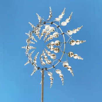 Вълшебна метална вятърна мелница Скулптури, задвижвани от вятъра Вятърна въртяща се машина Кинетичен ловец на вятър Декорация на открит двор Graden Landscape