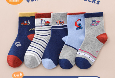 Children`s socks for boys - a set of five pieces