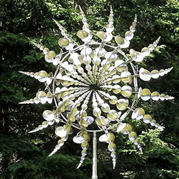 Нова уникална и магическа метална вятърна мелница 3D задвижвана от вятъра кинетична скулптура Тревна площ Метален вятър Слънчеви центрофуги Двор и градински декор