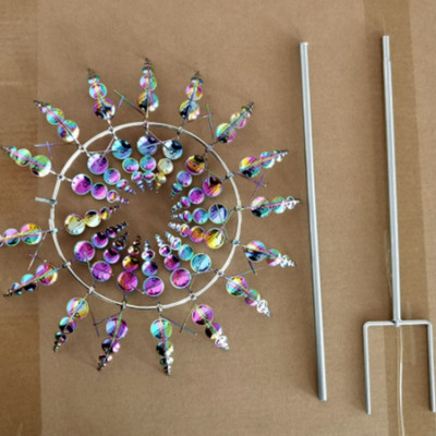 Nový unikátny a magický kovový veterný mlyn, 3D veterná kinetická socha, trávnik, kovový veterný solárny spinner, záhradná dekorácia